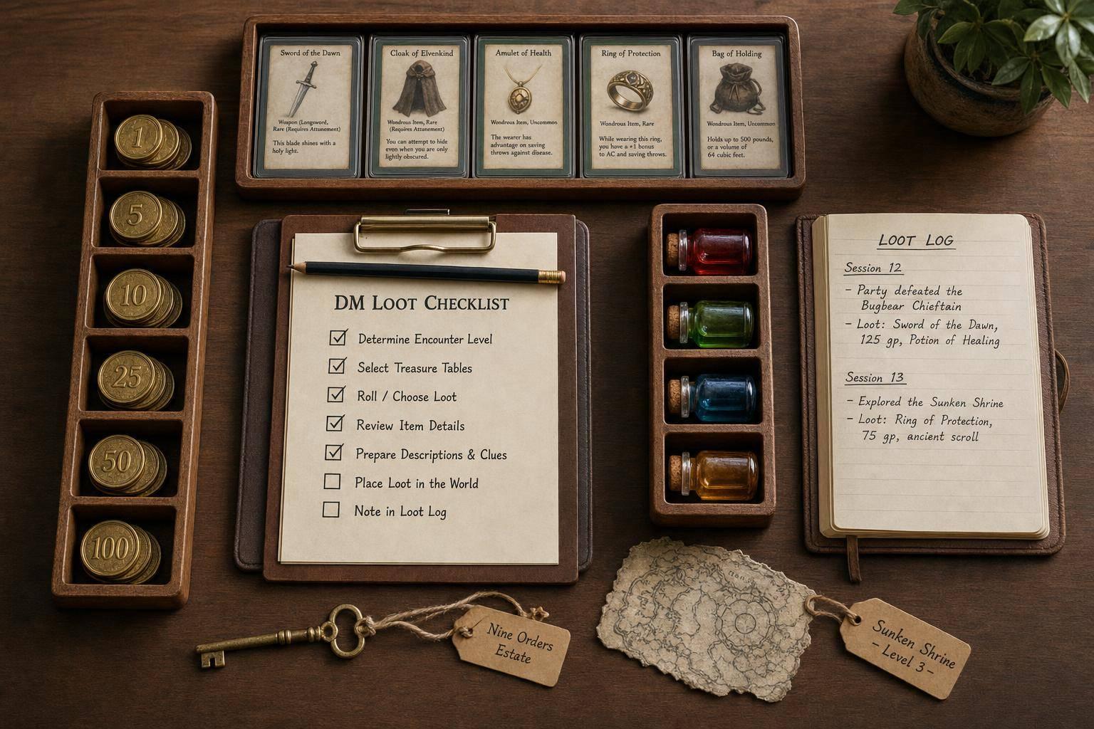 DM loot checklist for session prep